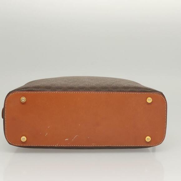 CELINE Macadam Canvas Hand Bag Pvc Leather Brown Gold - Picture 9 of 12